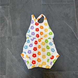 Monica + Andy Colorful Rainbow Flower Print Baby Romper